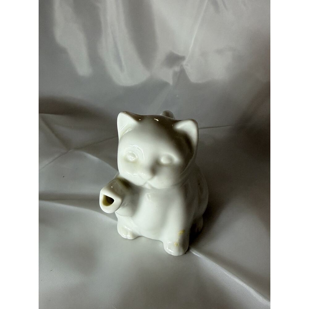 Vintage Kitty Cat Creamer White Porcelain Japan HIC Figure Kitchen Serving Piece